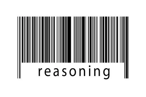 Digitalization concept. Barcode of black horizontal lines with inscription re Stock Illustration
