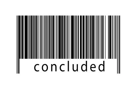 Digitalization concept. Barcode of black horizontal lines with inscription co Illustrazione stock