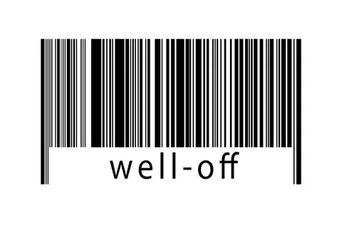 Digitalization concept. Barcode of black horizontal lines with inscription we Stock Illustration
