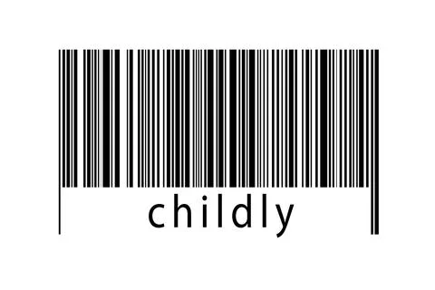 Digitalization concept. Barcode of black horizontal lines with inscription ch Illustrazione stock