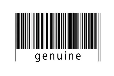 Digitalization concept. Barcode of black horizontal lines with inscription ge Stock Illustration