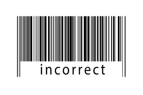 Digitalization concept. Barcode of black horizontal lines with inscription in Illustrazione stock