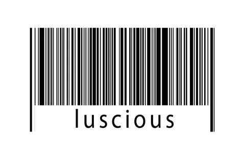 Digitalization concept. Barcode of black horizontal lines with inscription lu イラスト素材