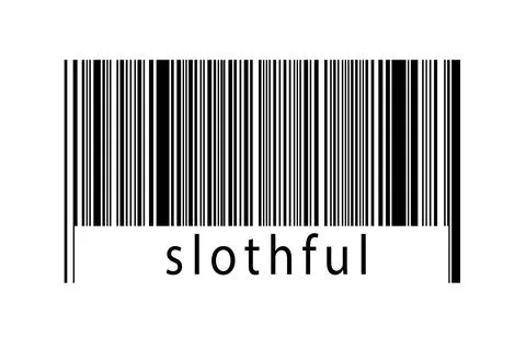 Digitalization concept. Barcode of black horizontal lines with inscription sl 스톡 일러스트