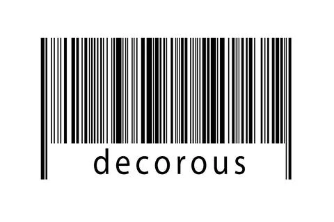 Digitalization concept. Barcode of black horizontal lines with inscription de Stock Illustration