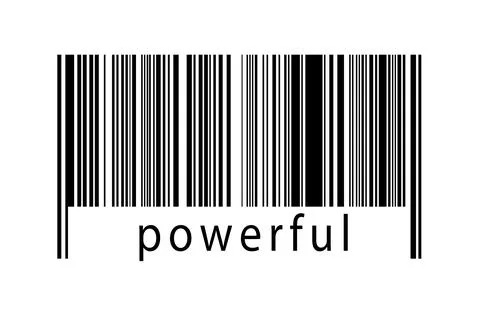 Digitalization concept. Barcode of black horizontal lines with inscription po Illustrazione stock