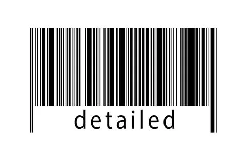 Digitalization concept. Barcode of black horizontal lines with inscription de Stock Illustration