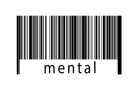 Digitalization concept. Barcode of black horizontal lines with inscription me 스톡 일러스트