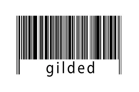 Digitalization concept. Barcode of black horizontal lines with inscription gi Stock Illustration