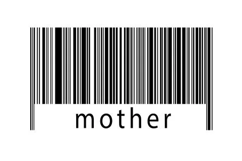 Digitalization concept. Barcode of black horizontal lines with inscription mo Illustrazione stock