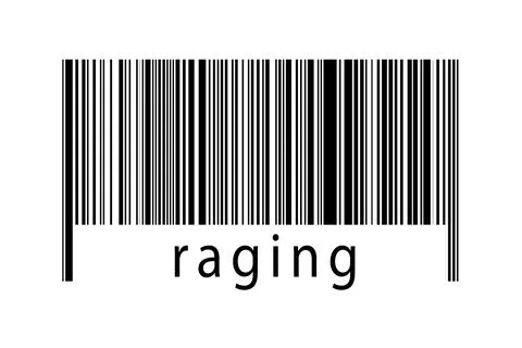 Digitalization concept. Barcode of black horizontal lines with inscription ra 스톡 일러스트