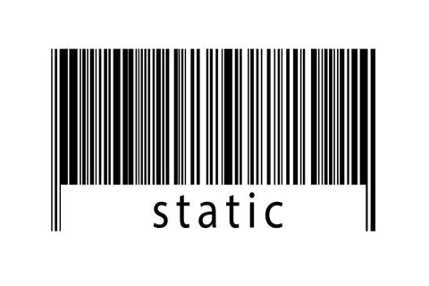 Digitalization concept. Barcode of black horizontal lines with inscription st Stock Illustration