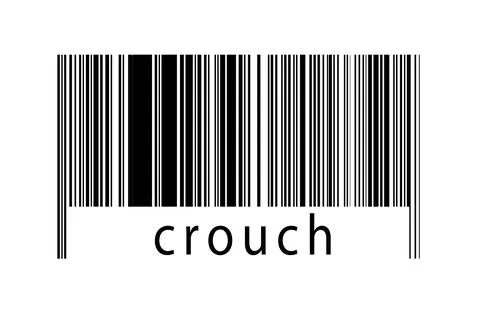 Digitalization concept. Barcode of black horizontal lines with inscription cr 스톡 일러스트