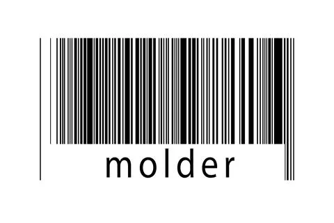 Digitalization concept. Barcode of black horizontal lines with inscription mo 스톡 일러스트