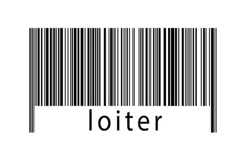 Digitalization concept. Barcode of black horizontal lines with inscription lo 스톡 일러스트