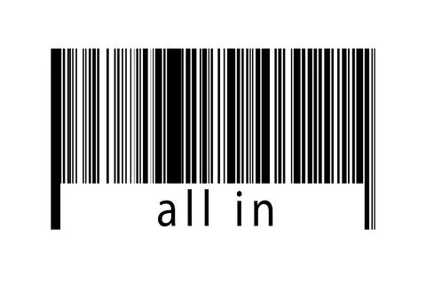 Digitalization concept. Barcode of black horizontal lines with inscription al 스톡 일러스트