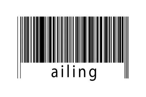 Digitalization concept. Barcode of black horizontal lines with inscription ai Stock Illustration