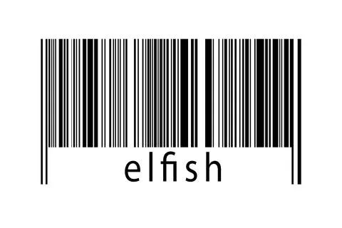 Digitalization concept. Barcode of black horizontal lines with inscription el 스톡 일러스트