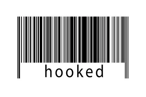 Digitalization concept. Barcode of black horizontal lines with inscription ho 스톡 일러스트