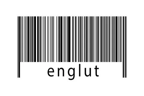 Digitalization concept. Barcode of black horizontal lines with inscription en 스톡 일러스트