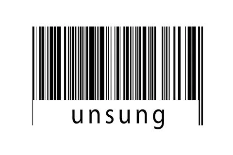 Digitalization concept. Barcode of black horizontal lines with inscription un Stock Illustration
