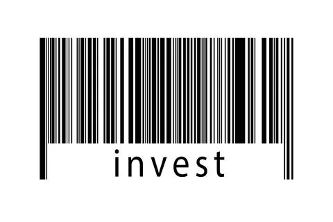 Digitalization concept. Barcode of black horizontal lines with inscription in 스톡 일러스트