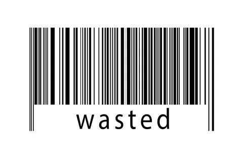 Digitalization concept. Barcode of black horizontal lines with inscription wa 스톡 일러스트