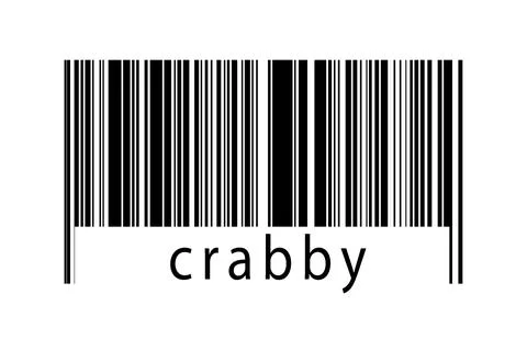 Digitalization concept. Barcode of black horizontal lines with inscription cr 스톡 일러스트
