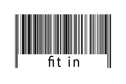 Digitalization concept. Barcode of black horizontal lines with inscription fi Stock Illustration