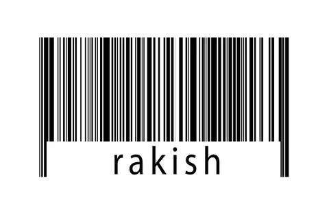 Digitalization concept. Barcode of black horizontal lines with inscription ra Stock Illustration