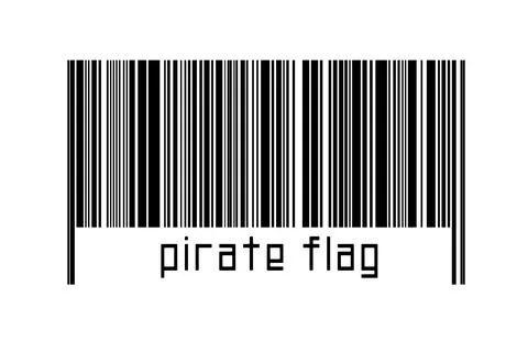 Digitalization concept. Barcode of black horizontal lines with inscription pi Stock-Fotos