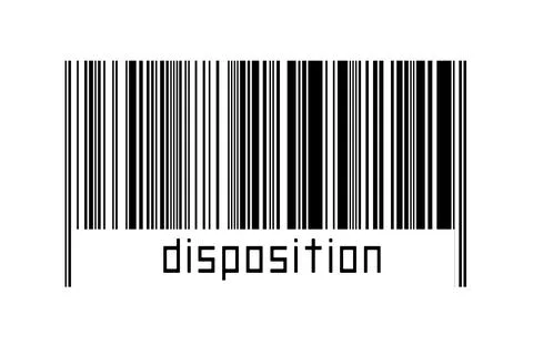 Digitalization concept. Barcode of black horizontal lines with inscription di Stock-Fotos