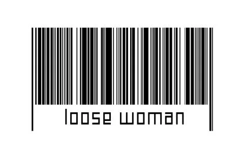 Digitalization concept. Barcode of black horizontal lines with inscription lo Stock-Fotos