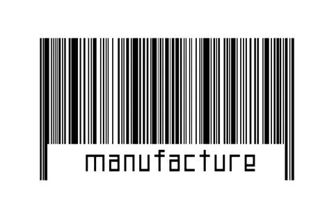Digitalization concept. Barcode of black horizontal lines with inscription ma Stock-Fotos