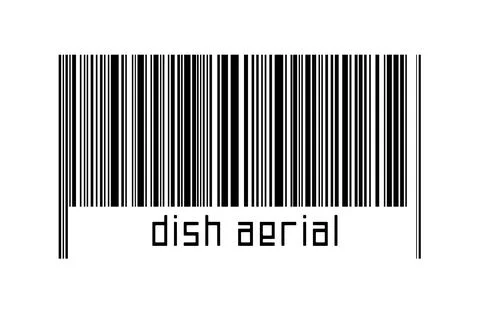 Digitalization concept. Barcode of black horizontal lines with inscription di Stock-Fotos