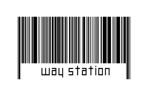 Digitalization concept. Barcode of black horizontal lines with inscription wa Stock-Fotos