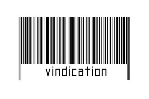 Digitalization concept. Barcode of black horizontal lines with inscription vi Stock-Fotos