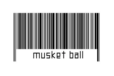 Digitalization concept. Barcode of black horizontal lines with inscription mu Stock-Fotos