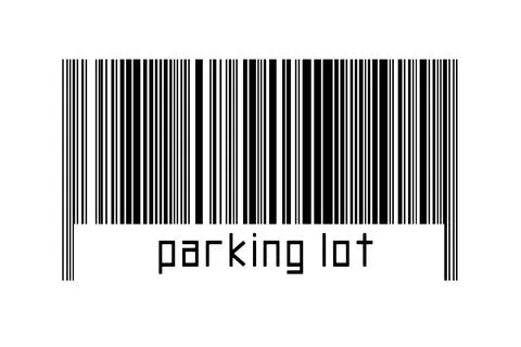 Digitalization concept. Barcode of black horizontal lines with inscription pa Stock-Fotos