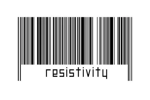 Digitalization concept. Barcode of black horizontal lines with inscription re Stock-Fotos