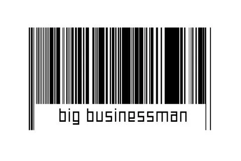 Digitalization concept. Barcode of black horizontal lines with inscription bi Stock Photos