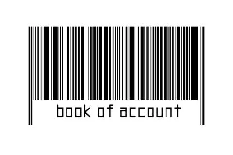 Digitalization concept. Barcode of black horizontal lines with inscription bo Stock-Fotos