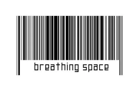 Digitalization concept. Barcode of black horizontal lines with inscription br Stock-Fotos