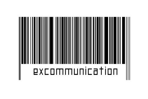 Digitalization concept. Barcode of black horizontal lines with inscription ex Stock-Fotos