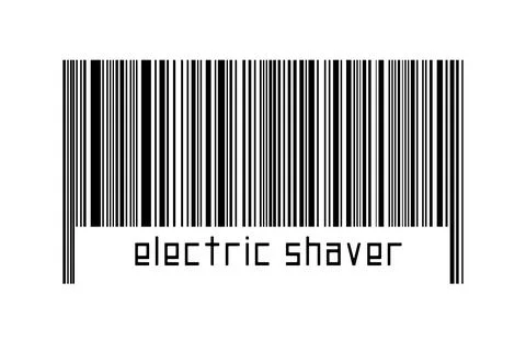 Digitalization concept. Barcode of black horizontal lines with inscription el Stock-Fotos