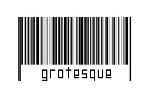 Digitalization concept. Barcode of black horizontal lines with inscription gr Stock-Fotos