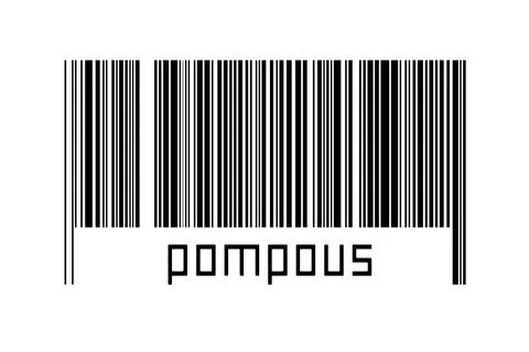 Digitalization concept. Barcode of black horizontal lines with inscription po Stock-Fotos