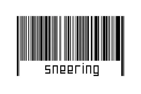 Digitalization concept. Barcode of black horizontal lines with inscription sn Stock-Fotos