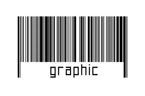 Digitalization concept. Barcode of black horizontal lines with inscription gr Stock-Fotos