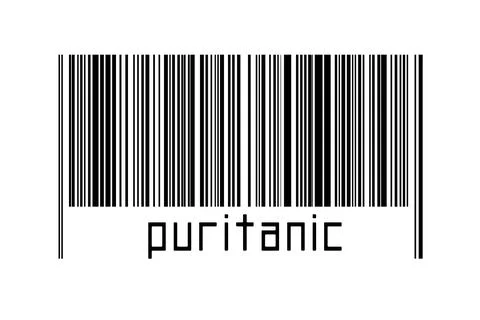 Digitalization concept. Barcode of black horizontal lines with inscription pu Stock-Fotos